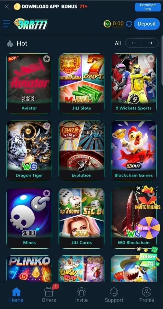 3RR777 Game Interface