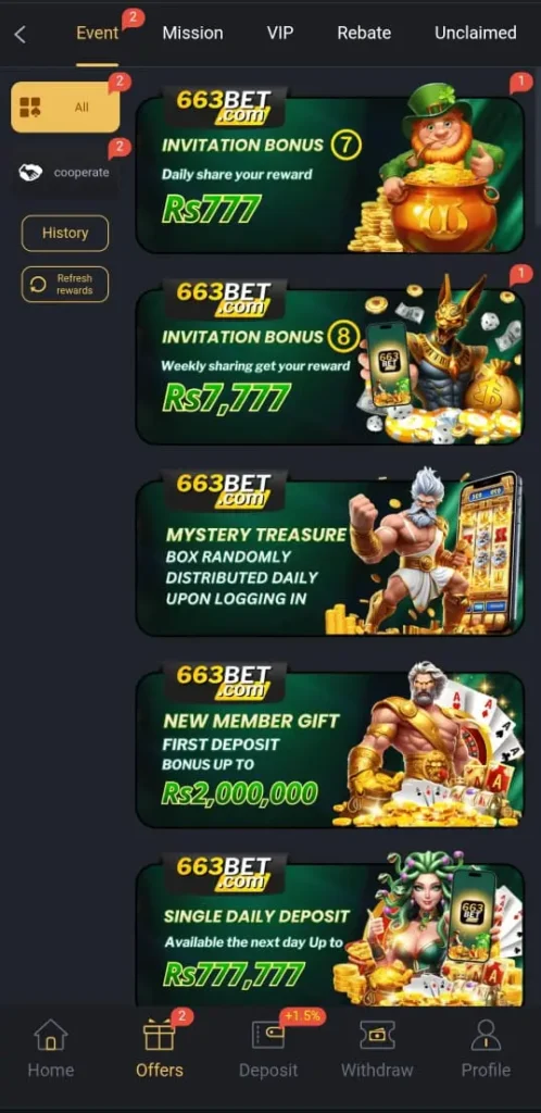 663BET Game Rewards