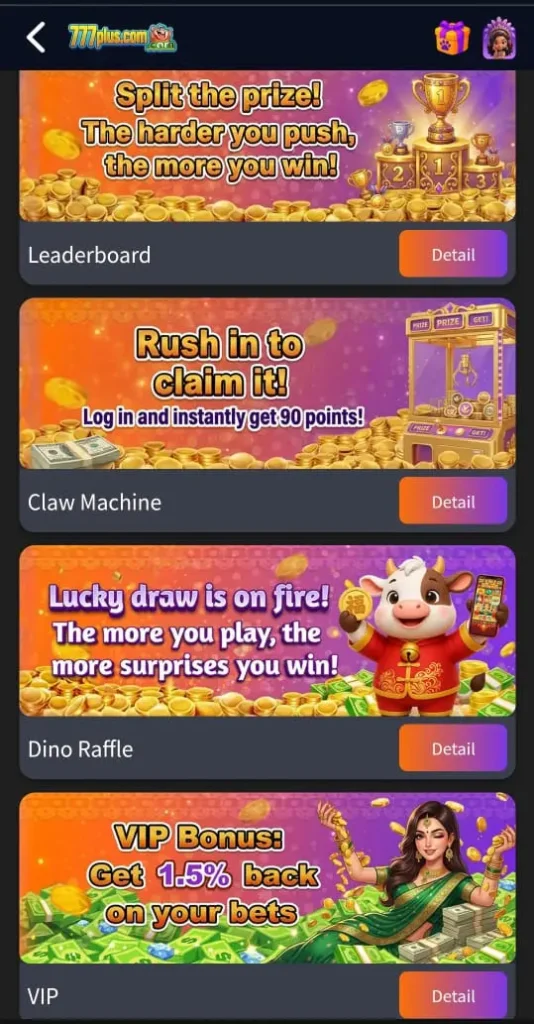 777plus Game  Bonuses