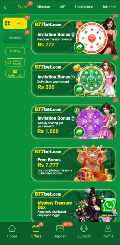 877bet Game Offers