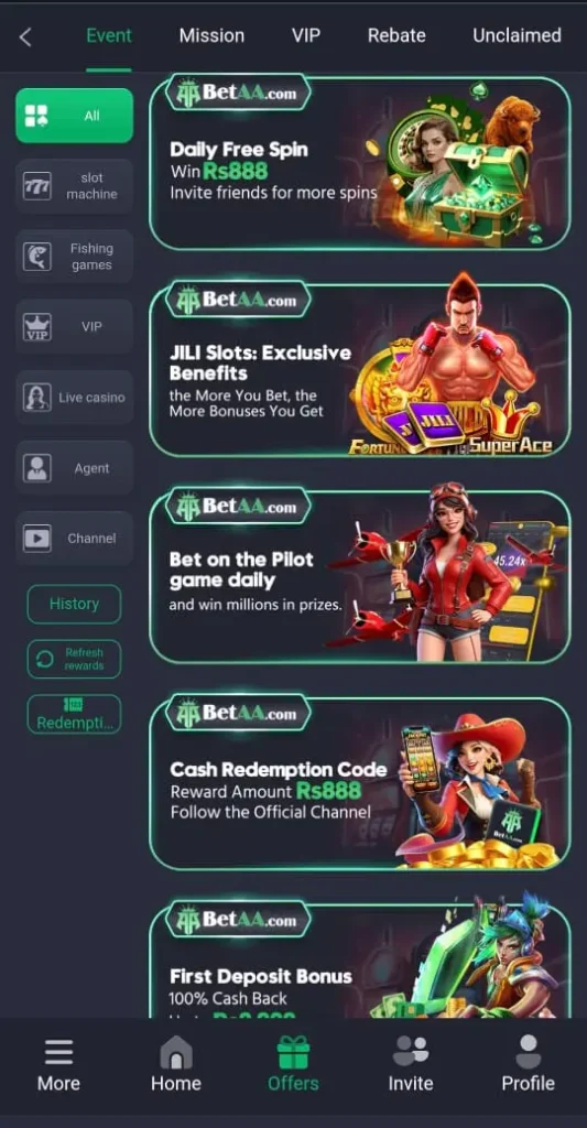 BetAA Game Bonuses