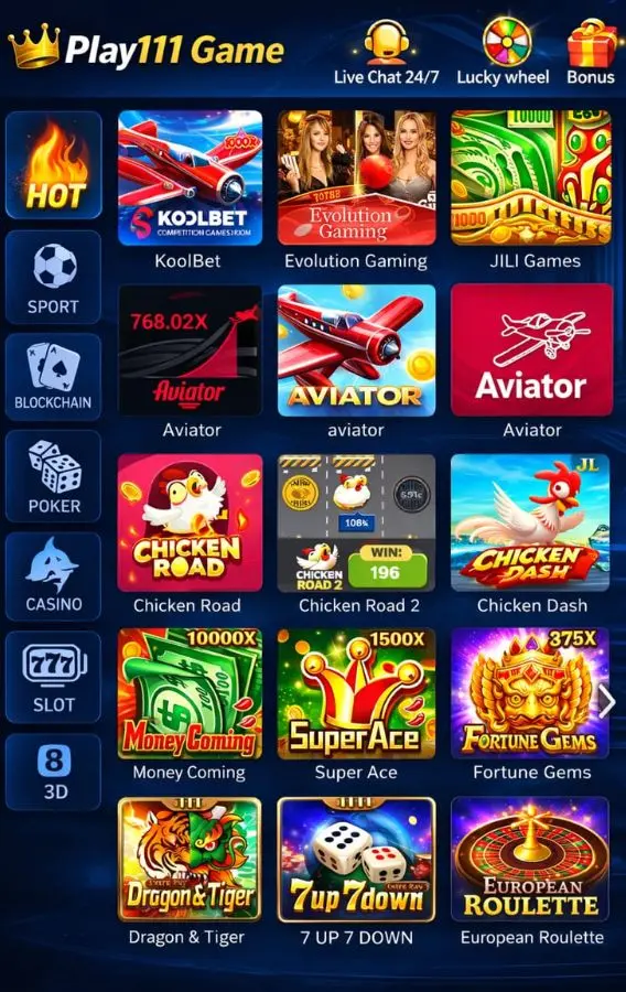 Play111 Game Interface