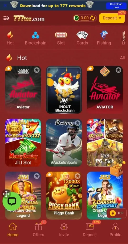 777tez Game Interface