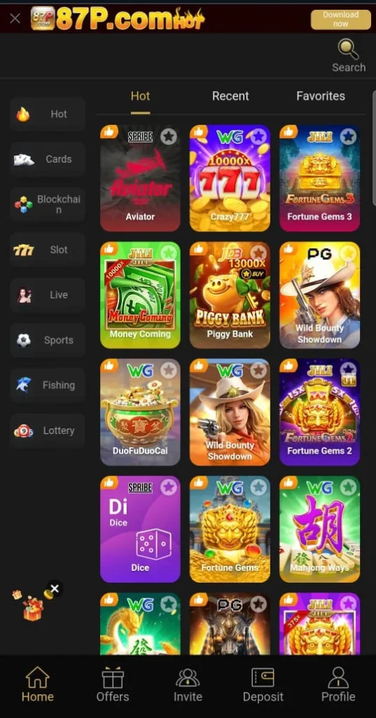 87P Game Interface