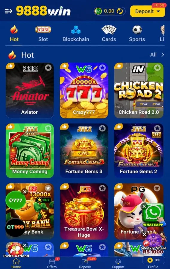 Games Available in 9888win Game