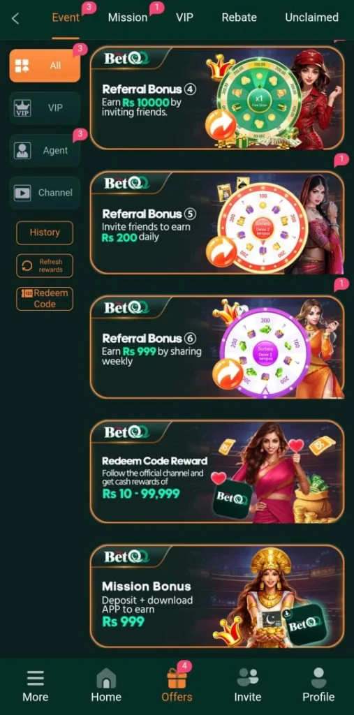 BetQQ Game Bonuses