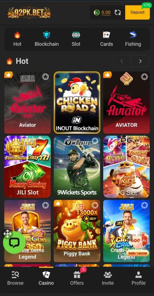 92PK Game APP Interface