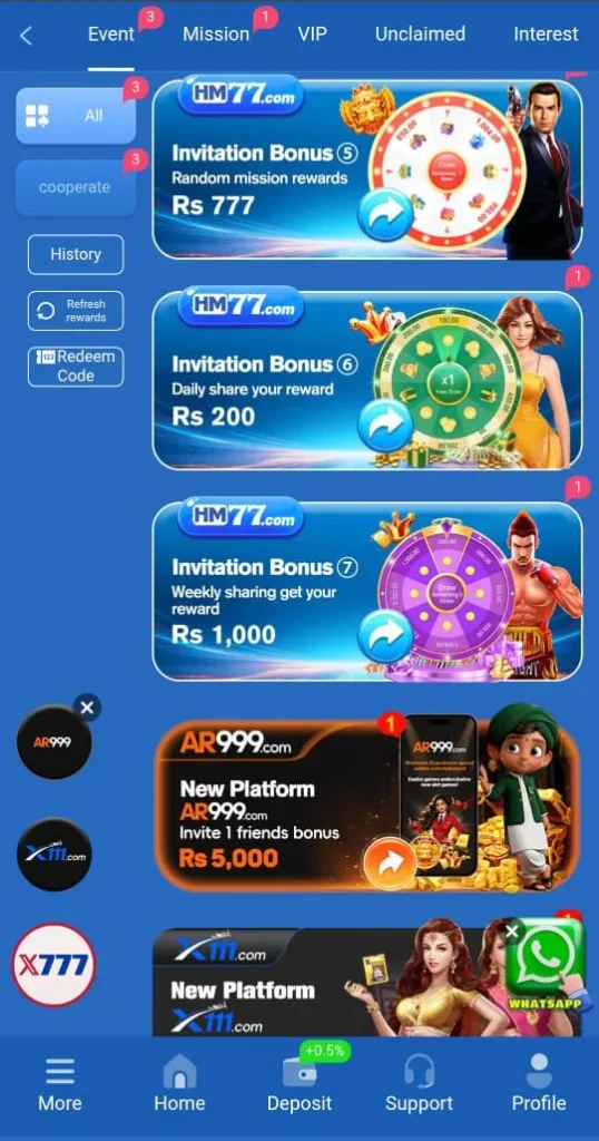 HM77 Game Promotions