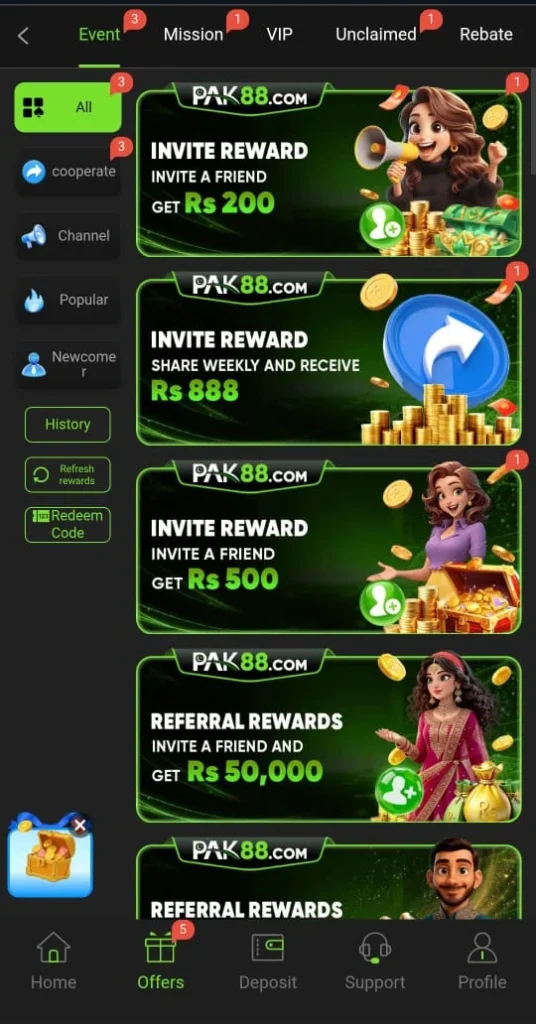 PAK88 Game Promotions