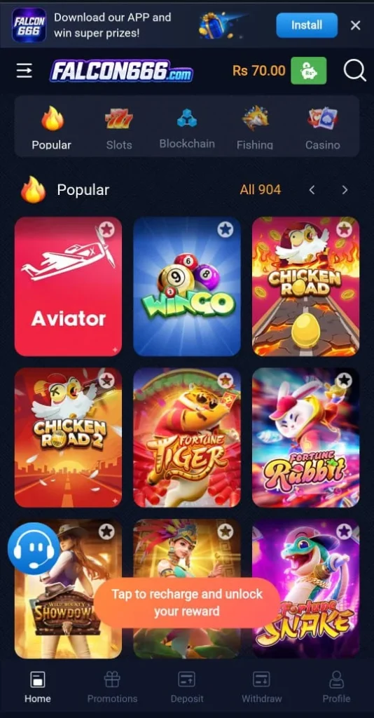 Hot Games in FALCON666 Game