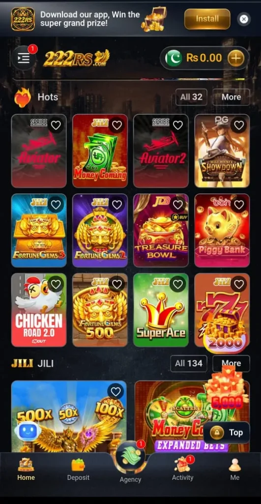 Most Popular Games in 222RS Game
