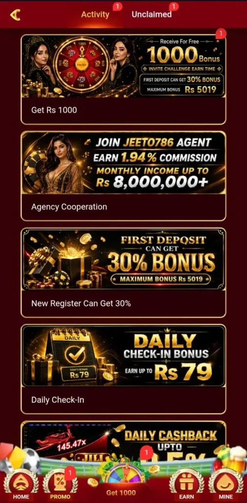 Promotional Events in Jeeto786 Game