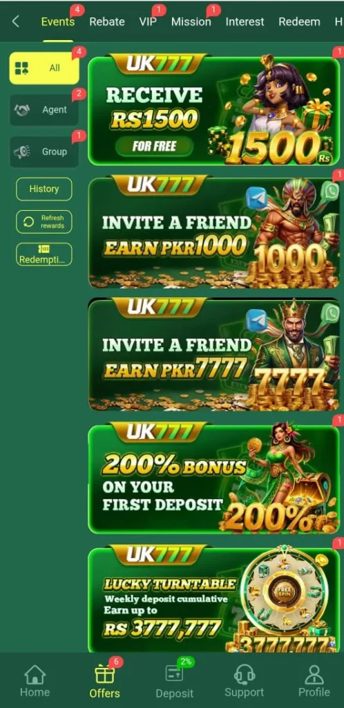 UK777 Game Promotional Events