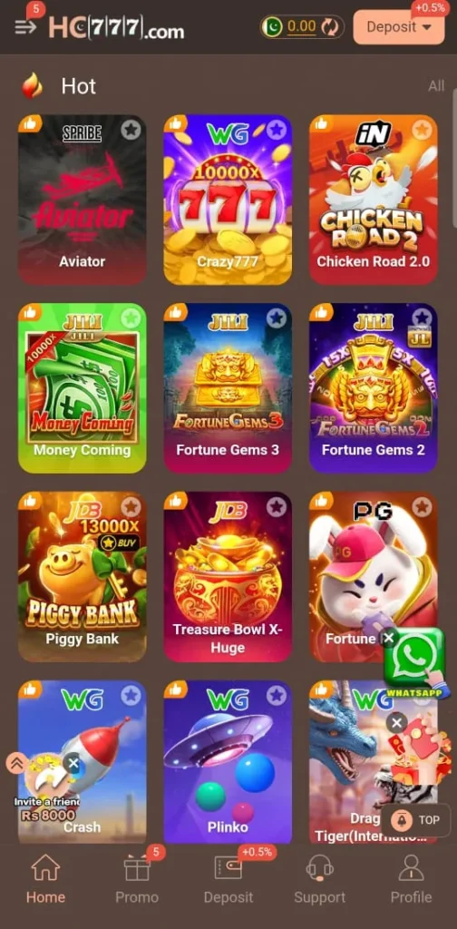 Popular Games in HC777 Game