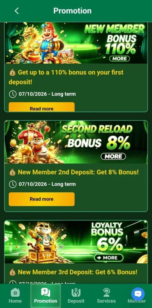 Promotions in PAK5D Game