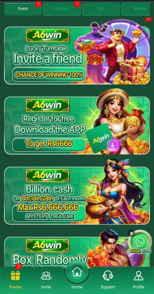 Promotional Events in A6win Game