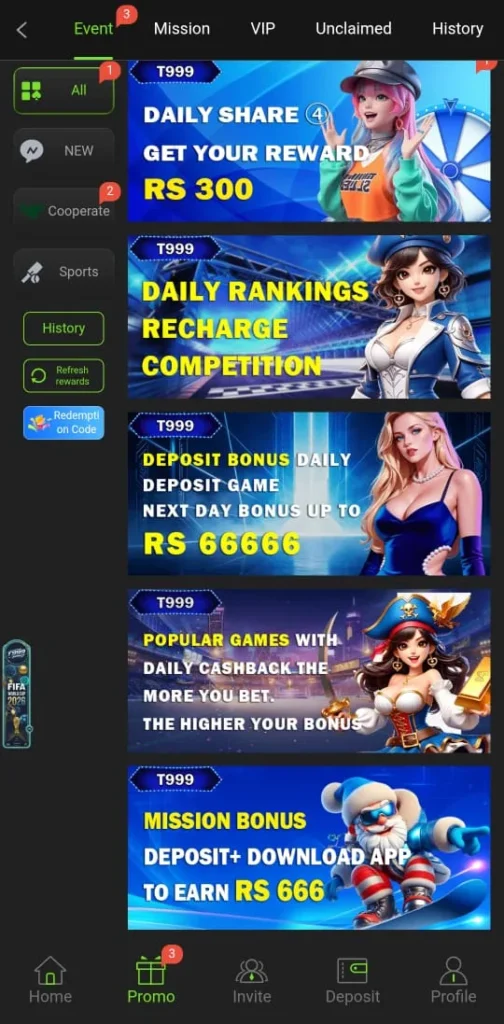 T999 Game Promotions